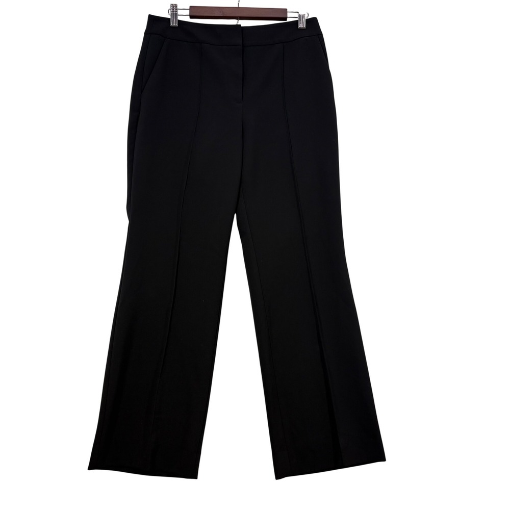 Talbots Black Straight Wider Leg Dress Pants Womens 6‎ Office Trouser Classic